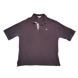 Burberry London Brown Nova Check Button Polo Short Sleeve Shirt - XL